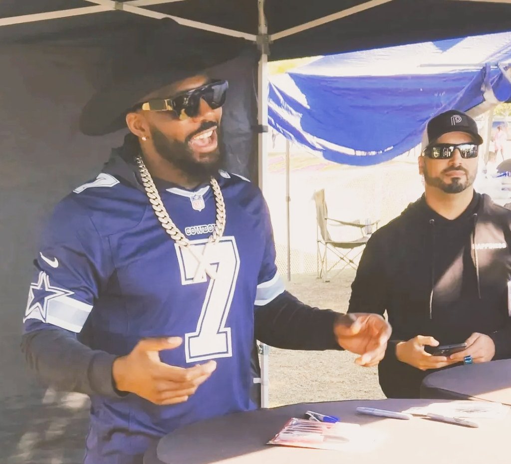 Dez Bryant and I at his Personal Corner signing events.